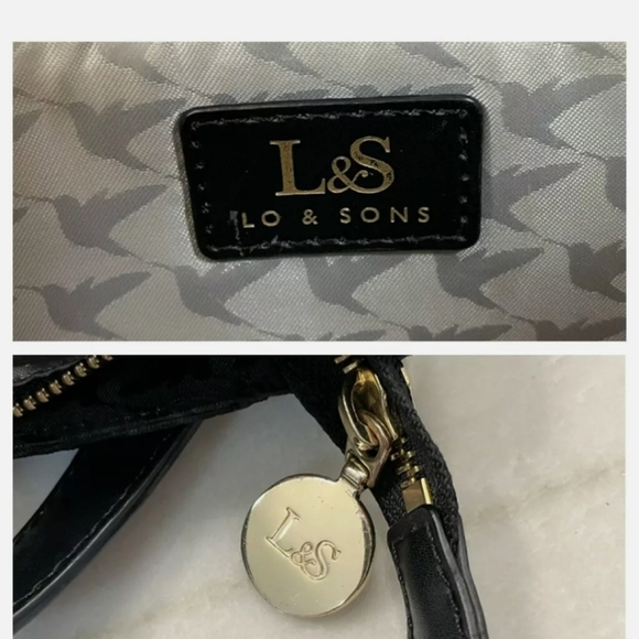 LO & SONS $578 Seville Leather 15 Tote Bag w/ 13" Inner Shell  GRAY Black - Picture 12 of 16